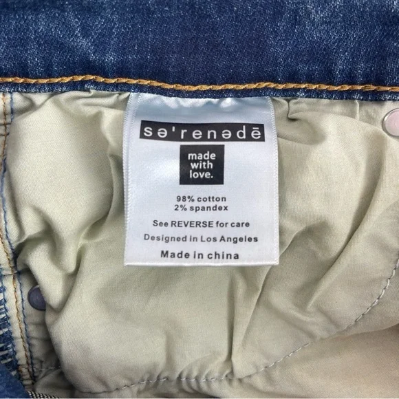 Serenede Jeans Mens 30 (30x33) Skinny Grunge Distressed Patched Faded Stretch